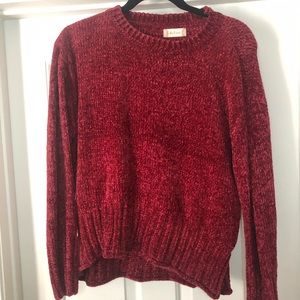 Classy red sweater!